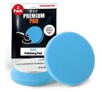 menzerna 3.5 Inch 2X Premium Polishing Pads for WAXING Sealing & Protection I Body Repair Buffing & Polishing Pads with Safety Edge & Velcro Attachment I Washable & Long Lasting