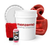Menzerna Car Cleaning Set Exterior Car Shampoo 1 L + Wash Bucket + Lid + Wash Mitt + Drying Cloth 50 x 80 cm | Car Wash Set