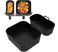 MEOAlBkey 2-Pack Reusable Silicone Liners for Philips,Dual Basket Air Fryer 3000 Series (3L/6L) - Dishwasher Safe Non-Stick Air Fryer Accessories