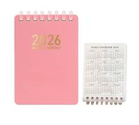 MEOAlBkey 2026 Pocket Diary A7 Notebook, Pink Weekly Planner with Coil Binding Personal Organiser & Appointment Book for Daily Planning Thin Lightweight Design