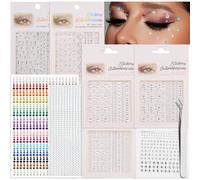MEOAlBkey 2692pcs Gem Stickers Kit,Self-Adhesive Face Gems & Nail Jewels for Kids Crafts Bedazzling Iced Gems for DIY Costumes Scrapbooking & Gem Painting (8 Sheets Multicolor)