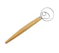 MEOAlBkey Danish Dough Whisk, 3-Loop Bread Whisk for Heavy Duty Mixing Professional Hand Whisk for Sourdough, Batter & Sticky Dough Stainless Steel with Non-Slip Silicone Handle Dishwasher Safe