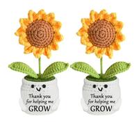 MEOAlBkey Handmade Crochet Turtle Gift,Mini Positive Emotional Support Animal Cute Motivational Gifts for Women & Men Unique Birthday Present (Sunflower)