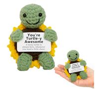 MEOAlBkey Handmade Crochet Turtle Gift,Mini Positive Emotional Support Animal Cute Motivational Gifts for Women & Men Unique Birthday Present (Tortoise)