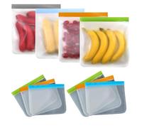 MEOAlBkey Reusable Freezer Bags, 10Pcs Three Size Silicone Food Storage Bags for Freezer Leakproof Ziplock Bags Reusable for Soup Sandwich, and Snacks Dishwasher Safe & BPA Free