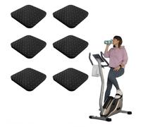 MEOAlBkey Treadmill Mat Floor Protector, 6PCS Anti-Vibration Pads - Heavy-Duty Silicone Exercise Bike Mat for Treadmill Stability Noise Reduction & Floor Protection (10x10x0.5cm)