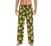 Meocouoe Men's Pajama Pants Soft Lightweight Lounge Sleep Pj Bottoms with Pockets Drawstring, Funny Yellow Rubber Duck, M