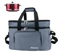 2 Layer Slow Cooker Carrying Bag Compatible with Crockpot 6-8 Quart,Slow Cooker Carrier Bag for Hamilton Beach,Insulated Large Slow Cooker Travel Bag Intensification for Family Gathering Potluck
