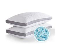 Meoflaw Cooling Pillows Queen Size Set of 2,Shredded Memory Foam Bed Pillows for Sleeping,Queen Pillows for Back & Side Sleepers,Adjustable 2 Pillows Queen Size with Washable Cover