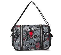 MEOKIM Gothic Backpack Canvas Backpack Printed Skull Backpack Halloween Backpack, Grey Tote Bag, L, Traveling