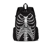 MEOKIM Gothic backpack trend canvas bag skull personality men and women casual backpack Halloween backpack, Backpack Style One, Classic