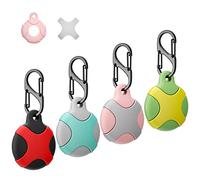 Meokkaebi 4 Pack Silicone Case for Apple AirTag with Keychain Ring, Waterproof Anti-Scratch Protective Tracker Cover Compatible with AirTags 2021 for Pets, Keys, Luggage, Backpacks