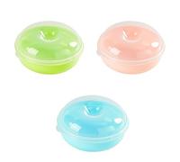 Meokro 3 pcs Bagel Fresh Container Round Sandwich Box Bread Storage Box Bagel Saver for Home Kitchen
