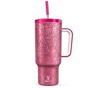 Meoky 40 oz Tumbler with Handle for Women: Stainless Steel Insulated Tumbler with Lid and Straw - 100% Leak Proof Tumbler for Home Office Car - Travelers Commuters Workers, Peony
