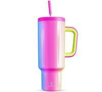 Meoky 50 oz Tumbler with Handle, Tumbler with Lid and Straw, Insulated Stainless Steel Travel Mug, 100% Leak-proof, Keeps Cold for 36 Hours or Hot for 12 Hours (Carnival)