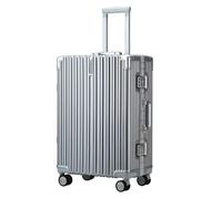 Meoky Hard Shell Suitcase Cabin Size Cheap Cabin Luggage Suitcase Medium 4 Wheels Lightweight ABS+PC Zipperless Luggage,Silver,20in