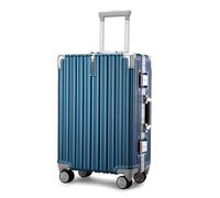Meoky Hard Shell Suitcase Cabin Size Cheap Cabin Luggage Suitcase Medium 4 Wheels Lightweight ABS+PC Zipperless Luggage,Blue,26in