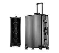 Meoky Large Suitcases with Wheels Rolling Suitcase Aluminum Frame Luggage Hard Shell Suitcase Carry-On Luggage TSA Approved,Black,29IN