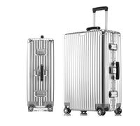 Meoky Large Suitcases with Wheels Rolling Suitcase Aluminum Frame Luggage Hard Shell Suitcase Carry-On Luggage TSA Approved,Silver,29IN