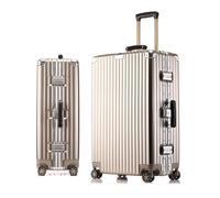 Meoky Large Suitcases with Wheels Rolling Suitcase Aluminum Frame Luggage Hard Shell Suitcase Carry-On Luggage TSA Approved,Gold,26IN
