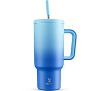 Meoky Meoki XXL 40oz Insulated Steel Tumbler with Handle & Leak Proof Lid The Tumbler is Also Insulated to Keep Drinks Cold for up to 34 Hours and hot for up to 10 Hours (Sky)