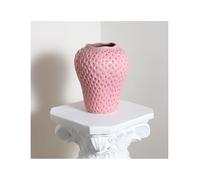 Meoky Strawberry Vase Ceramic Hydroponic Large Vase Home Decoration Living Room Garden Pink Vase Decoration,Pink,L