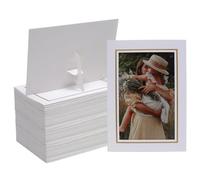 Meonua 100 Pack Standing Paper Picture Frames,4x6Cardboard Photo Frame with Easel,Paper Photo Frame Cards,Gallery Frames Bulk For DIY,Wedding, Classroom,Graduation(White)