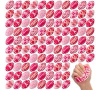 Meooeck 108 Pcs Breast Cancer Awareness Stress Ball Bulk Pink Ribbon Mini Foam Football Pink Stress Relief Ball Gifts for Festival Football Party Favors Stuffer Filler