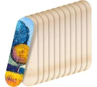 Meooeck 12 Pcs Blank Skateboard Decks Bulk 24 x 6 Inch Professional Maple Deck 7 Ply Double Tail Wooden Skate Deck Natural Plain Skateboard for Kids Art Painting Replacement Home Decoration