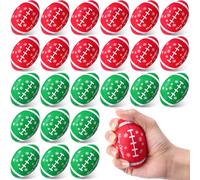 Meooeck 24 Pcs Christmas Football Stress Ball Bulk Snowflakes Mini Foam Sport Ball Relief Merry Christmas Football for Winter Xmas Party Supplies Festival Adult Outdoor(Red Green)