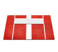 Meooeck 3' x 2' Turf Baseball Pitching Mat Softball Pitching Mat with Rubber Non Slip Pitchers Mound Instructional Portable Training Equipment for Indoor Outdoor (Red)