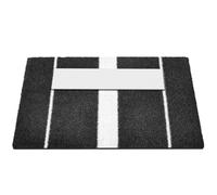 Meooeck 3' x 2' Turf Baseball Pitching Mat Softball Pitching Mat with Rubber Non Slip Pitchers Mound Instructional Portable Training Equipment for Indoor Outdoor (Black)