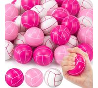 Meooeck 30 Pcs Hot Pink Volleyball, Mini Foam Balls, Multicolor, Stripes | 2027 Senior Night Team Gifts, Volleyball Party Favors, Foam Balls, Pink Ribbon Breast Cancer Awareness Favors Women Girls