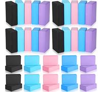 Meooeck 30 Pcs Yoga Blocks Bulk Eva Foam Block Pack, 9 x 6 x 3 Inch Exercise Brick Foam High Density Soft Non Slip Yoga Accessories for Exercise Pilates General Fitness and Workouts, Multicolor