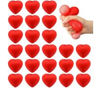 Meooeck 36 Pcs Valentine's Day Stress Relief Toys for Adult Mini Red Heart Stress Balls Valentine's Day Party Favor for Relief Cute and Fun Heart Shaped Fidget Toys for Office, Stocking Stuffer Gift