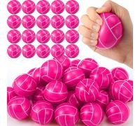 Meooeck 72 Pcs Pink Ribbon Stress Balls Bulk 2.36 inch Dig Pink Volleyball Squeeze Balls Hope Faith Stress Relief Gifts for Volleyball Breast Cancer Awareness Month Bulk Party Favors(Stripes Style)