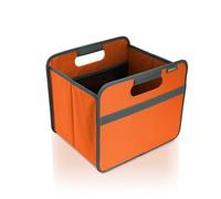 Meori Foldable folding box with handles and a compartment with two elastic mesh pockets. Ideal for tidying away., Polyester, Orange, Faltbox