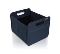 Meori Folding box 24L, medium, stars in, medium foldable box for on the road, in the car or at home, organizer, storage box or shopping basket navy blue