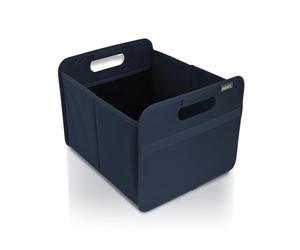 Meori Folding box 24L, medium, stars in, medium foldable box for on the road, in the car or at home, organizer, storage box or shopping basket navy blue