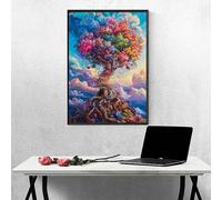 MEOSUEWI Diamond Painting Tree Diamond Art Kits Adults, Butterfly 5D DIY Full Drill Crystal Art Kits for Beginners, Cross Stitch Embroidery Crafts Pictures, for Gifts 39×53in/100×135cm PJY9 4-B
