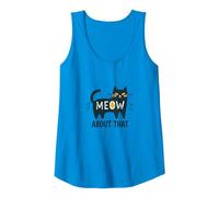 Meow About That: Whimsical Cat Lover Tank Top, Women, Sapphire, S