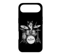 Meow-Beats Vintage Engraving Style Cat Playing a Drum Kit Case for iPhone Air