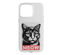 MEOW Bold Cat Face Graphic Retro Case for iPhone 15 Pro Max