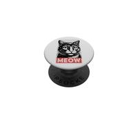 MEOW Bold Cat Face Graphic Retro PopSockets Adhesive PopGrip