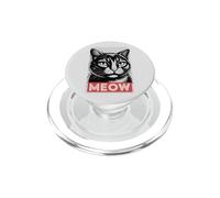 MEOW Bold Cat Face Graphic Retro PopSockets PopGrip for MagSafe