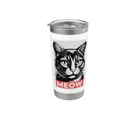 Meow Bold Cat Face Graphic Retro Stainless Steel Insulated Tumbler