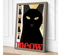Meow Canvas Wall Art Print 18x12 Inch