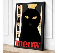 Meow Canvas Wall Art Print 24x16 Inch