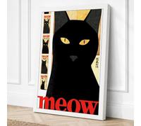 Meow Canvas Wall Art Print 24x16 Inch