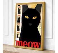 Meow Canvas Wall Art Print 36x24 Inch